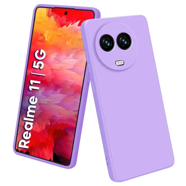 TRUEUPGRADE_Liquid_Silicone_Designed_Back_Case_Cover_for_Realme_11_/_11X_5G_/_C67_5G_/_Narzo_60X_5G_|_Microfiber_Inside_|_Bumper_Back_Cover_Case_for_Realme_11_5G_-_Light_Purple
