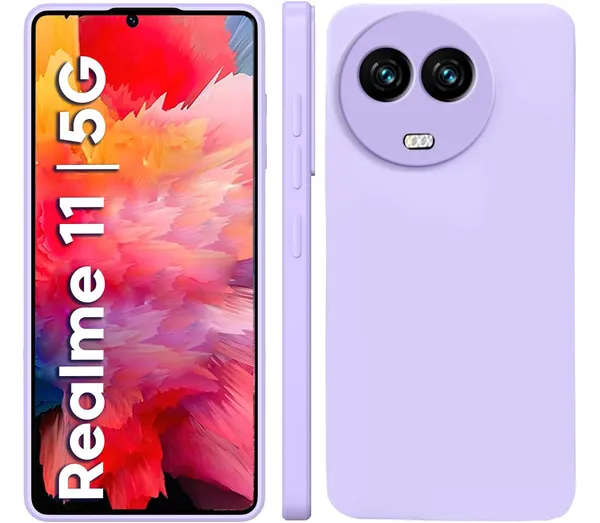 TRUEUPGRADE_Liquid_Silicone_Designed_Back_Case_Cover_for_Realme_11_/_11X_5G_/_C67_5G_/_Narzo_60X_5G_|_Microfiber_Inside_|_Bumper_Back_Cover_Case_for_Realme_11_5G_-_Light_Purple
