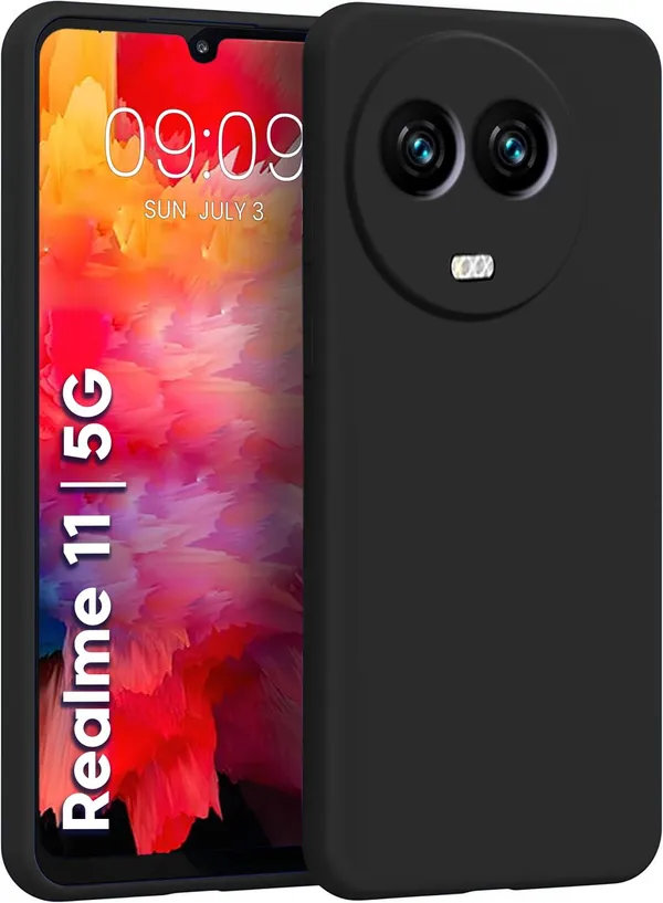 Realme_11_|_11X_5G_|_C67_5G_|_Narzo_60X_5G_Black_Silicone_Protective_Back_Case_Cover