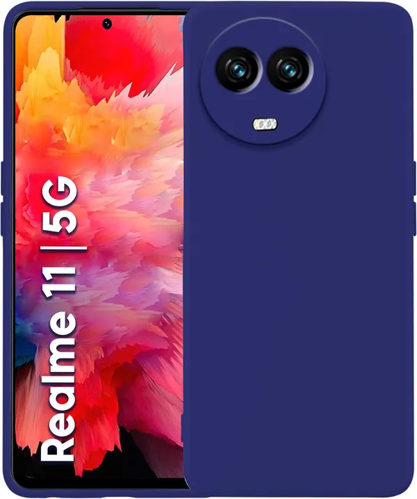 TRUEUPGRADE_Compatible_with_Realme_11X_/_Narzo_60X_5G_Back_Cover_Case,_Liquid_Silicone,_Full_Body_Protective_Cover,_Shockproof,_Slim_-_Blue
