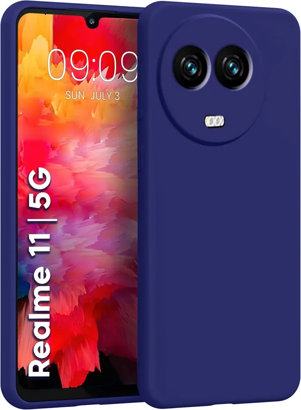 TRUEUPGRADE_Compatible_with_Realme_11X_/_Narzo_60X_5G_Back_Cover_Case,_Liquid_Silicone,_Full_Body_Protective_Cover,_Shockproof,_Slim_-_Blue