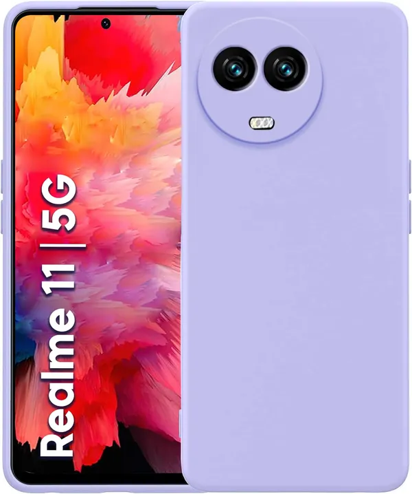 TRUEUPGRADE_Compatible_With_Realme_11_/_11X_/_C67_/_Narzo_60X_5G_Back_Cover_Case,_Liquid_Silicone_Full_Body_Protective_Cover,_Shockproof_Slim_Phone_Case_-_Purple