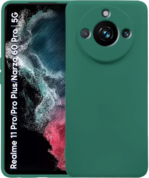TRUEUPGRADE_Liquid_Silicone_Designed_Back_Case_Cover_for_Realme_11_Pro/Pro_Plus/Narzo_60_Pro_5G_|_Microfiber_Inside_|_Bumper_Back_Cover_Case_for_Realme_11_Pro/Pro_Plus/Narzo_60_Pro_5G_-_Green