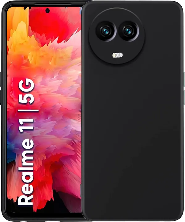 Realme_11_|_11X_5G_|_C67_5G_|_Narzo_60X_5G_Black_Silicone_Protective_Back_Case_Cover