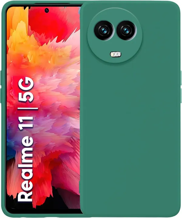 Realme_11_|_11X_5G_|_C67_5G_|_Narzo_60X_5G_Green_Silicone_Protective_Back_Case_Cover