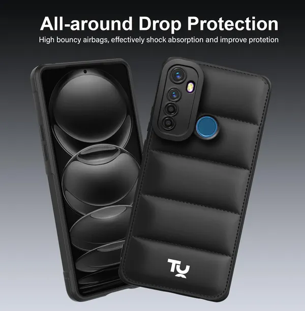TRUEUPGRADE_Back_Case_Cover_for_Realme_5_/_Realme_5s_/_Realme_5i_|_Compatible_for_Realme_5_/_Realme_5s_/_Realme_5i_Back_Case_Cover_|_Puff_Case_with_Camera_Protection_|Black