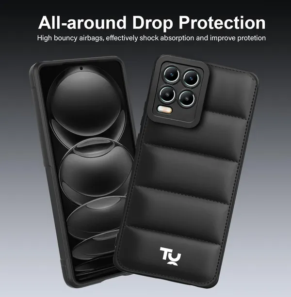 TRUEUPGRADE_Back_Case_Cover_for_Realme_8_4G_/_Realme_8_Pro_|_Compatible_for_Realme_8_4G_/_Realme_8_Pro_Back_Case_Cover_|_Puff_Case_with_Camera_Protection_|Black