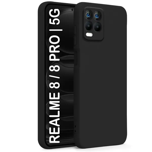 TRUEUPGRADE_Liquid_Silicone_Designed_Back_Case_Cover_for_Realme_8_4G/Realme_8_Pro_|_Microfiber_Inside,_Full_Protection_|_Bumper_Back_Cover_Case_for_Realme_8_4G/Realme_8_Pro_Black