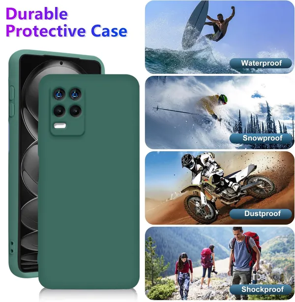 TRUEUPGRADE_Compatible_with_Realme_8_4G/Realme_8_Pro_Back_Cover_Case,_Liquid_Silicone_Cover,_Full_Body_Protective_Cover,_Shockproof,_Anti-Scratch_Soft_Microfiber_Lining_-_Green