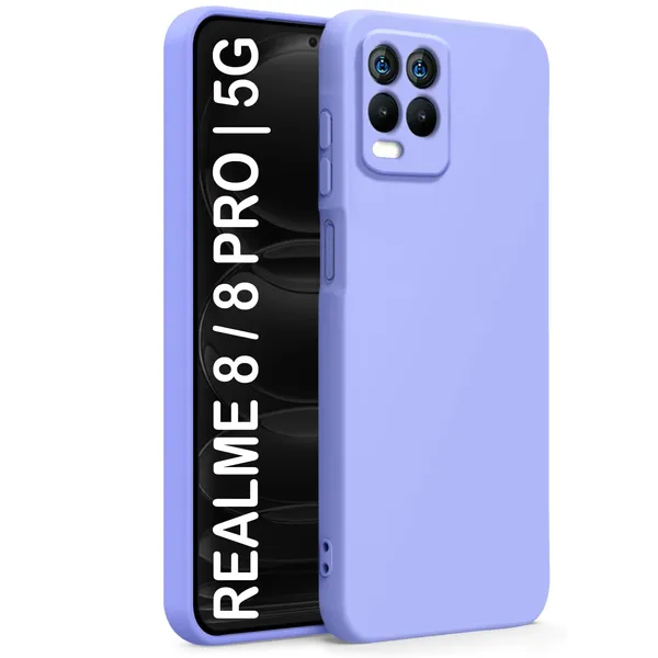 TRUEUPGRADE_Compatible_with_Realme_8_4G/Realme_8_Pro_Back_Cover_Case,_Liquid_Silicone_Cover,_Full_Body_Protective_Cover,_Shockproof,_Anti-Scratch_Soft_Microfiber_Lining_-_Purple