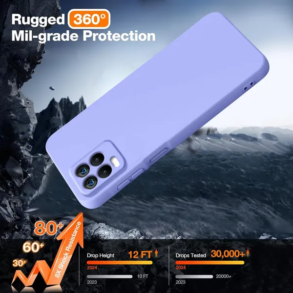 TRUEUPGRADE_Compatible_with_Realme_8_4G/Realme_8_Pro_Back_Cover_Case,_Liquid_Silicone_Cover,_Full_Body_Protective_Cover,_Shockproof,_Anti-Scratch_Soft_Microfiber_Lining_-_Purple