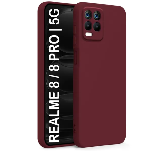 TRUEUPGRADE_Liquid_Silicone_Designed_Back_Case_Cover_for_Realme_8_4G/Realme_8_Pro_|_Microfiber_Inside,_Full_Protection_|_Bumper_Back_Cover_Case_for_Realme_8_4G/Realme_8_Pro_Wine