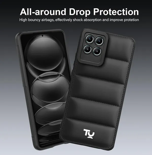 TRUEUPGRADE_Back_Case_Cover_for_Realme_Narzo_50_/_Realme_8i_|_Compatible_for_Realme_Narzo_50_/_Realme_8i_Back_Case_Cover_|_Puff_Case_with_Camera_Protection_|Black