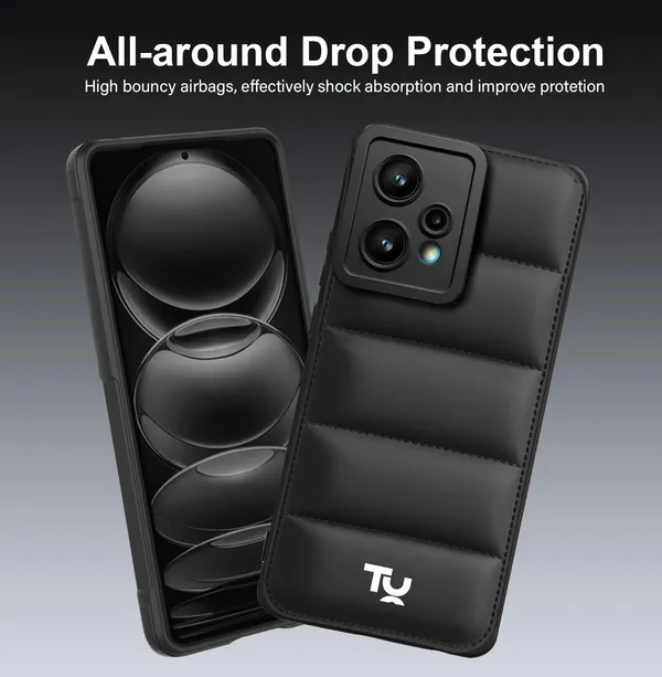 TRUEUPGRADE_Back_Case_Cover_for_Realme_9_4G_/_Realme_9_Pro_Plus_5G_|_Compatible_for_Realme_9_4G_/_Realme_9_Pro_Plus_5G_Back_Case_Cover_|_Puff_Case_with_Camera_Protection_|Black