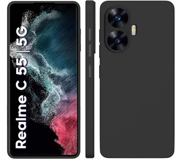 TRUEUPGRADE_Compatible_with_Realme_C55_|_Realme_Narzo_N55_Case,_Liquid_Silicone_Case,_Full_Body_Protective_Cover,_Shockproof,_Slim_Phone_Case,_Anti-Scratch_Soft_Microfiber_Lining_-_Black