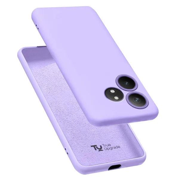 TRUEUPGRADE_Compatible_with_Realme_GT_6_|_GT_6T_5G_Back_Cover_Case,_Liquid_Silicone_Cover,_Full_Body_Protective_Cover,_Shockproof,_Slim_Phone_Cover,_Anti-Scratch_Soft_Microfiber_Lining_-_Purple