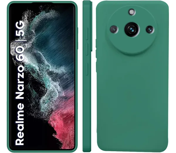 TRUEUPGRADE_Liquid_Silicone_Designed_Back_Case_Cover_for_Realme_Narzo_60_5G_|_Microfiber_Inside_|_Bumper_Back_Cover_Case_for_Realme_Narzo_60_5G_-_Green