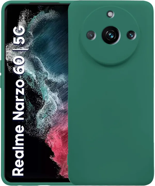 TRUEUPGRADE_Liquid_Silicone_Designed_Back_Case_Cover_for_Realme_Narzo_60_5G_|_Microfiber_Inside_|_Bumper_Back_Cover_Case_for_Realme_Narzo_60_5G_-_Green