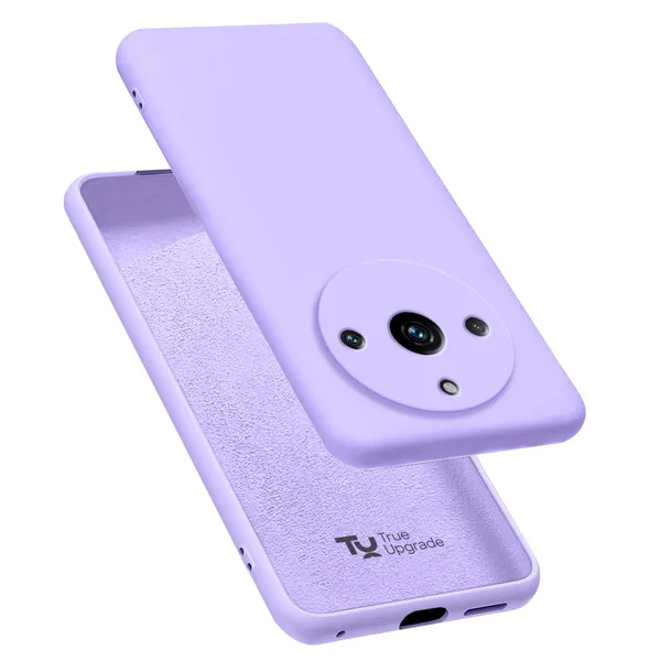 TRUEUPGRADE_Liquid_Silicone_Designed_Back_Case_Cover_for_Realme_Narzo_60_5G_|_Microfiber_Inside_|_Bumper_Back_Cover_Case_for_Realme_Narzo_60_5G_-_Light_Purple