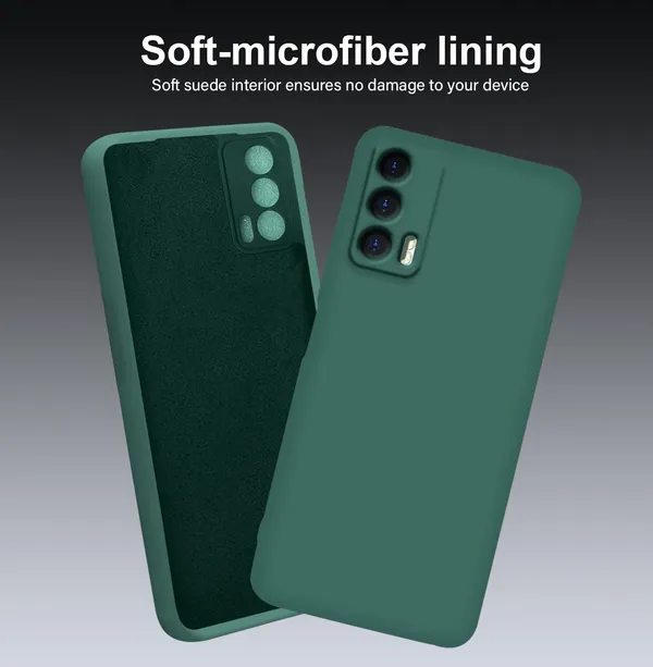 TRUEUPGRADE_Liquid_Silicone_Designed_Back_Case_Cover_for_Realme_X7_5G_|_Microfiber_Inside,_Full_Protection_|_Bumper_Back_Cover_Case_for_Realme_X7_5G_Green