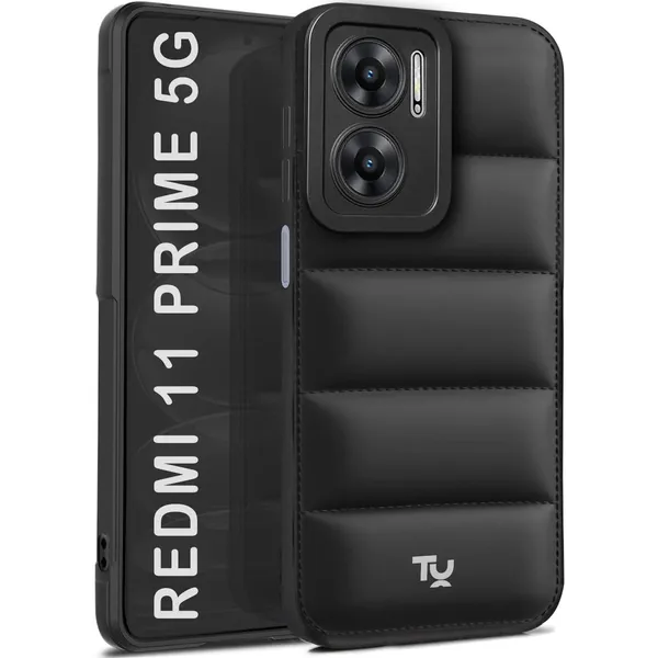 TRUEUPGRADE_Back_Case_Cover_for_Redmi_11_Prime_5G_|_Compatible_for_Redmi_11_Prime_5G_Back_Case_Cover_|_Puff_Case_with_Camera_Protection_|Black