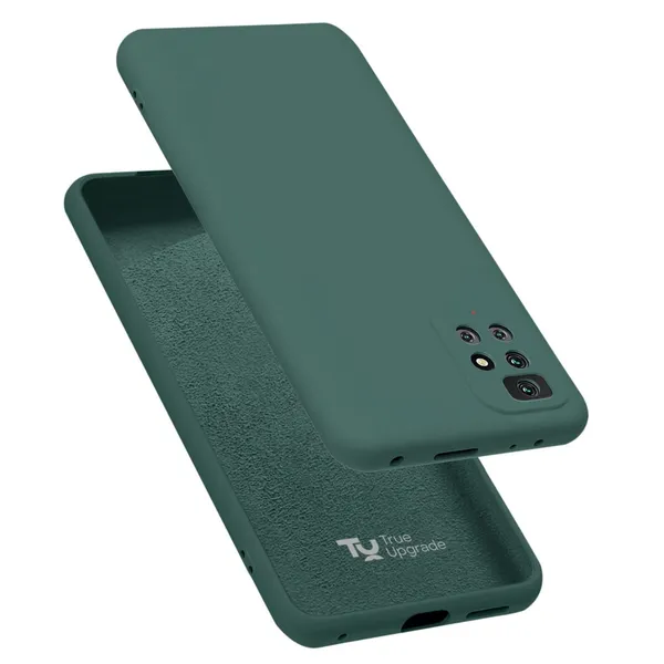 TRUEUPGRADE_Liquid_Silicone_Back_Cover_Case_Compatible_for_Redmi_Note_11T_5G_|_Microfiber_Inside_|_360_Degree_Protection_Back_Case_Cover_for_Redmi_Note_11T_5G_-_Green