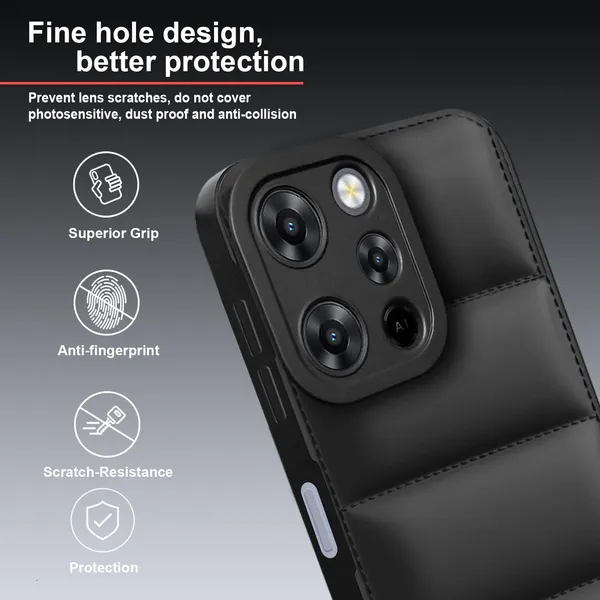 TRUEUPGRADE_Back_Case_Cover_for_Mi_Redmi_12_4G_|_Compatible_for_Mi_Redmi_12_4G_Back_Case_Cover_|_Puff_Case_with_Camera_Protection_|Black