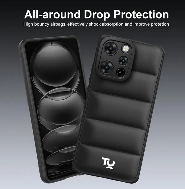 TRUEUPGRADE_Back_Case_Cover_for_Mi_Redmi_12_4G_|_Compatible_for_Mi_Redmi_12_4G_Back_Case_Cover_|_Puff_Case_with_Camera_Protection_|Black