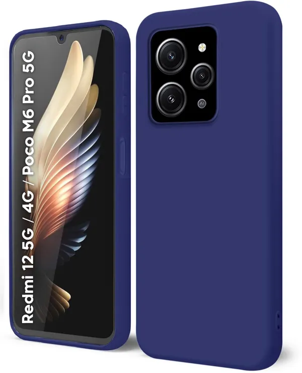 TRUEUPGRADE_Liquid_Silicone_Designed_Back_Case_Cover_for_Mi_Redmi_12_5G_/_4G_/_Poco_M6_Pro_5G_|_Microfiber_Inside_|_Bumper_Back_Cover_Case_for_Mi_Redmi_12_5G_/_4G_/_Poco_M6_Pro_5G_-_Blue