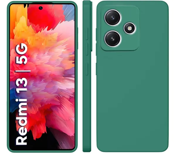 TRUEUPGRADE_Compatible_with_Mi_Redmi_13_5G_Back_Cover_Case,_Liquid_Silicone_Cover,_Full_Body_Protective_Cover,_Shockproof,_Slim_Phone_Cover,_Anti-Scratch_Soft_Microfiber_Lining_-_Green