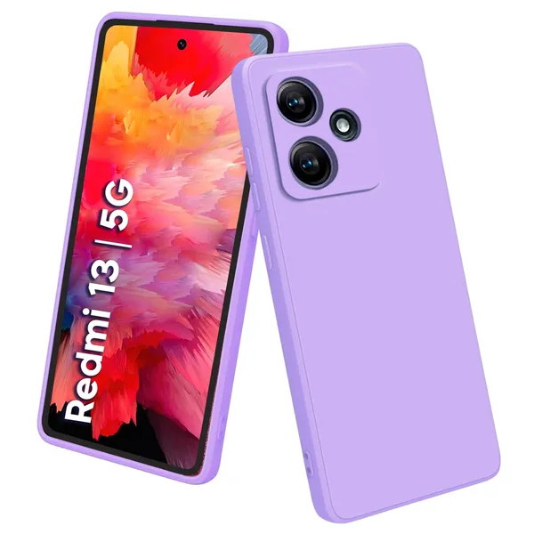 TRUEUPGRADE_Compatible_with_Mi_Redmi_13_5G_Back_Cover_Case,_Liquid_Silicone_Cover,_Full_Body_Protective_Cover,_Shockproof,_Slim_Phone_Cover,_Anti-Scratch_Soft_Microfiber_Lining_-_Purple