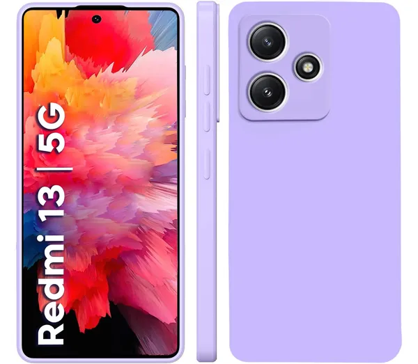 TRUEUPGRADE_Compatible_with_Mi_Redmi_13_5G_Back_Cover_Case,_Liquid_Silicone_Cover,_Full_Body_Protective_Cover,_Shockproof,_Slim_Phone_Cover,_Anti-Scratch_Soft_Microfiber_Lining_-_Purple