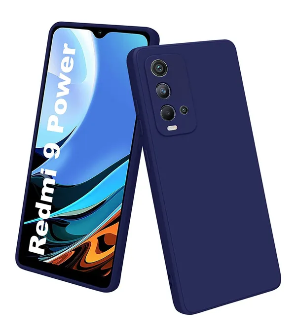 TRUEUPGRADE_Liquid_Silicone_Designed_Case_Cover_for_Redmi_9_Power_|_Microfiber_Inside_|_Back_Cover_Case_for_Redmi_9_Power_-_Blue