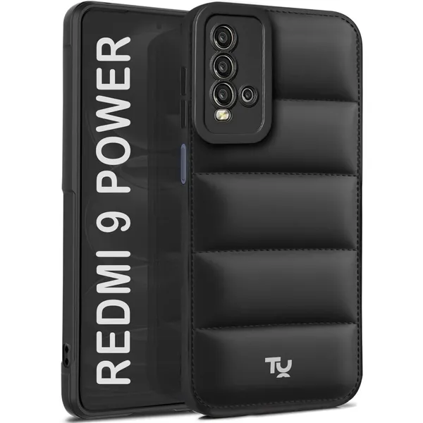 TRUEUPGRADE_Back_Case_Cover_for_Mi_Redmi_9_Power_|_Compatible_for_Mi_Redmi_9_Power_Back_Case_Cover_|_Puff_Case_with_Camera_Protection_|Black