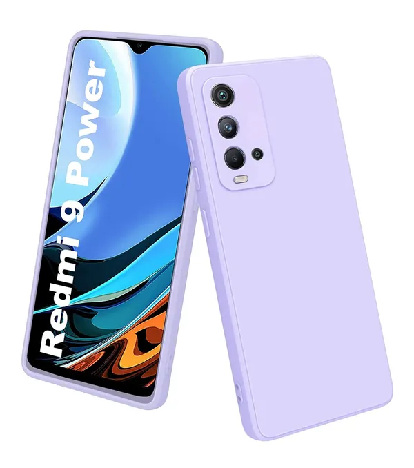 TRUEUPGRADE_Liquid_Silicone_Designed_Case_Cover_for_Redmi_9_Power_|_Microfiber_Inside_|Back_Cover_Case_for_Redmi_9_Power_-_Purple