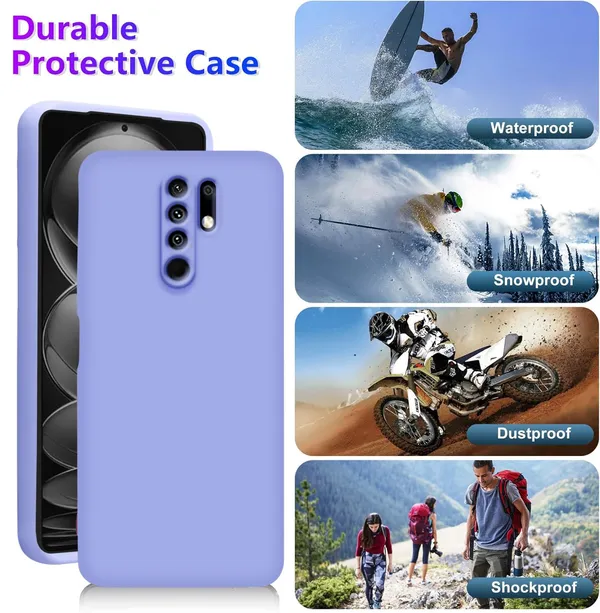 TRUEUPGRADE_Compatible_with_Mi_Redmi_9_Prime/Poco_M2_Back_Cover_Case,_Liquid_Silicone_Cover,_Full_Body_Protective_Cover,_Shockproof,_Anti-Scratch_Soft_Microfiber_Lining_-_Purple