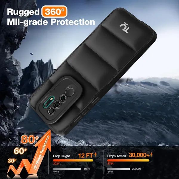 TRUEUPGRADE_Back_Case_Cover_for_Redmi_9_Prime_(4G)_|_Compatible_for_Redmi_9_Prime_(4G)_Back_Case_Cover_|_Puff_Case_with_Camera_Protection_|Black