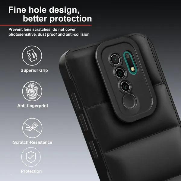 TRUEUPGRADE_Back_Case_Cover_for_Redmi_9_Prime_(4G)_|_Compatible_for_Redmi_9_Prime_(4G)_Back_Case_Cover_|_Puff_Case_with_Camera_Protection_|Black