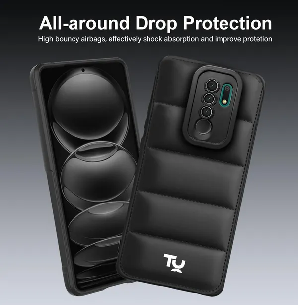 TRUEUPGRADE_Back_Case_Cover_for_Redmi_9_Prime_(4G)_|_Compatible_for_Redmi_9_Prime_(4G)_Back_Case_Cover_|_Puff_Case_with_Camera_Protection_|Black