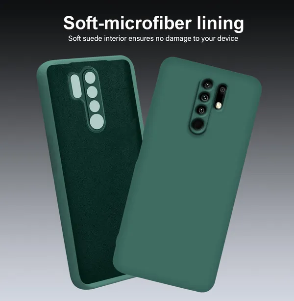 TRUEUPGRADE_Liquid_Silicone_Designed_Back_Case_Cover_for_Mi_Redmi_9_Prime/Poco_M2_|_Microfiber_Inside,_Full_Protection_|_Bumper_Back_Cover_Case_for_Mi_Redmi_9_Prime/Poco_M2_Green