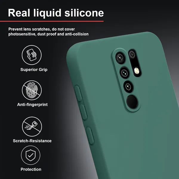 TRUEUPGRADE_Liquid_Silicone_Designed_Back_Case_Cover_for_Mi_Redmi_9_Prime/Poco_M2_|_Microfiber_Inside,_Full_Protection_|_Bumper_Back_Cover_Case_for_Mi_Redmi_9_Prime/Poco_M2_Green