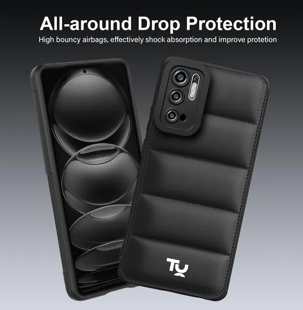 TRUEUPGRADE_Back_Case_Cover_for_Mi_Redmi_Note_10T_5G_|_Compatible_for_Mi_Redmi_Note_10T_5G_Back_Case_Cover_|_Puff_Case_with_Camera_Protection_|Black