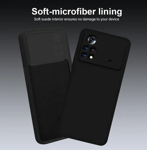 TRUEUPGRADE_Compatible_with_Poco_M4_Pro_4G_Back_Cover_Case,_Liquid_Silicone_Cover,_Full_Body_Protective_Cover,_Shockproof,_Anti-Scratch_Soft_Microfiber_Lining_-_Black