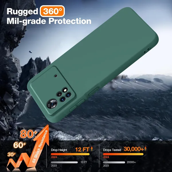 TRUEUPGRADE_Compatible_with_Poco_M4_Pro_4G_Back_Cover_Case,_Liquid_Silicone_Cover,_Full_Body_Protective_Cover,_Shockproof,_Anti-Scratch_Soft_Microfiber_Lining_-_Green