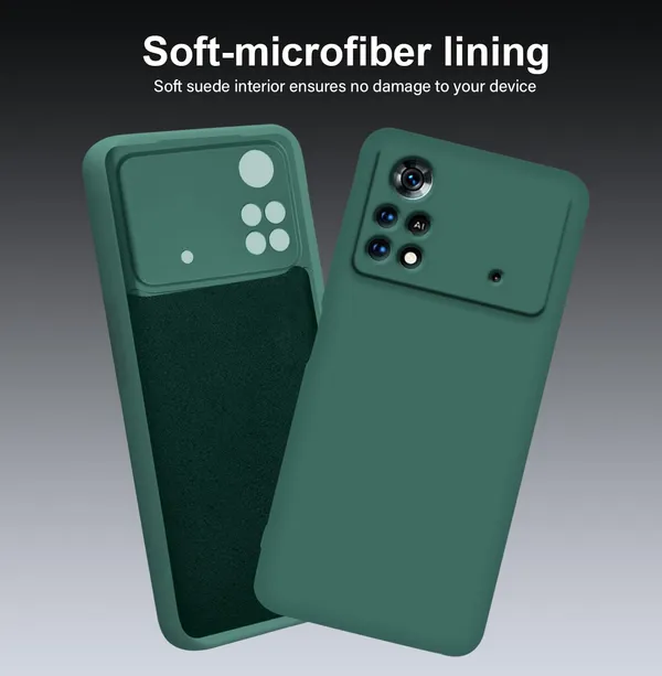 TRUEUPGRADE_Compatible_with_Poco_M4_Pro_4G_Back_Cover_Case,_Liquid_Silicone_Cover,_Full_Body_Protective_Cover,_Shockproof,_Anti-Scratch_Soft_Microfiber_Lining_-_Green