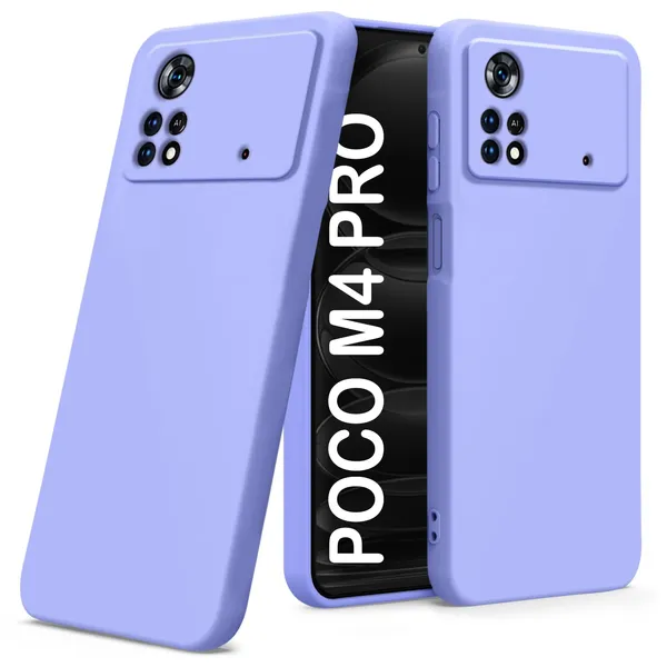 TRUEUPGRADE_Compatible_with_Poco_M4_Pro_4G_Back_Cover_Case,_Liquid_Silicone_Cover,_Full_Body_Protective_Cover,_Shockproof,_Anti-Scratch_Soft_Microfiber_Lining_-_Purple