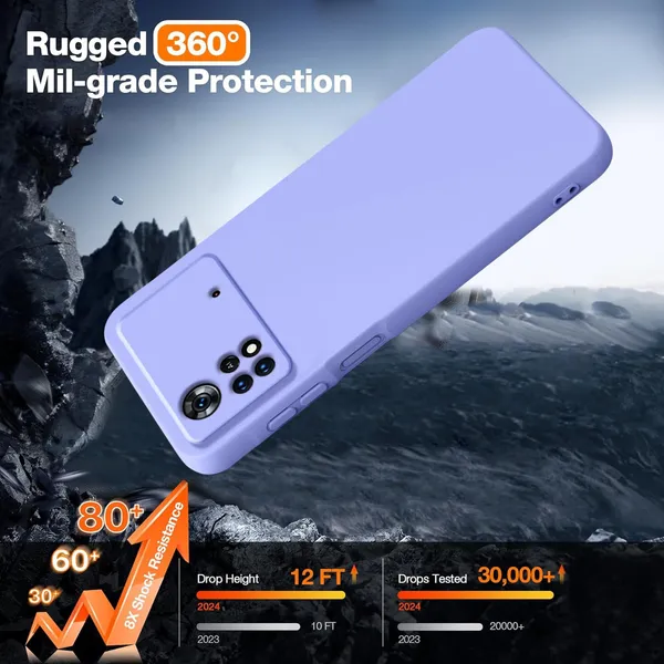 TRUEUPGRADE_Compatible_with_Poco_M4_Pro_4G_Back_Cover_Case,_Liquid_Silicone_Cover,_Full_Body_Protective_Cover,_Shockproof,_Anti-Scratch_Soft_Microfiber_Lining_-_Purple