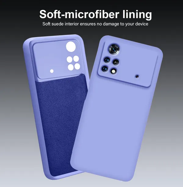 TRUEUPGRADE_Compatible_with_Poco_M4_Pro_4G_Back_Cover_Case,_Liquid_Silicone_Cover,_Full_Body_Protective_Cover,_Shockproof,_Anti-Scratch_Soft_Microfiber_Lining_-_Purple