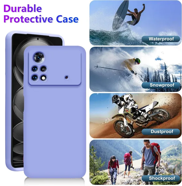 TRUEUPGRADE_Compatible_with_Poco_M4_Pro_4G_Back_Cover_Case,_Liquid_Silicone_Cover,_Full_Body_Protective_Cover,_Shockproof,_Anti-Scratch_Soft_Microfiber_Lining_-_Purple