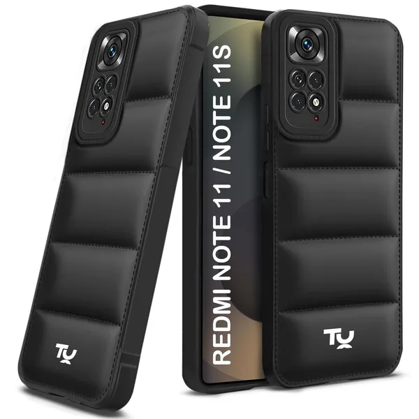 TRUEUPGRADE_Back_Case_Cover_for_Redmi_Note_11_/_Note_11s_|_Compatible_for_Redmi_Note_11_/_Note_11s_Back_Case_Cover_|_Puff_Case_with_Camera_Protection_|Black
